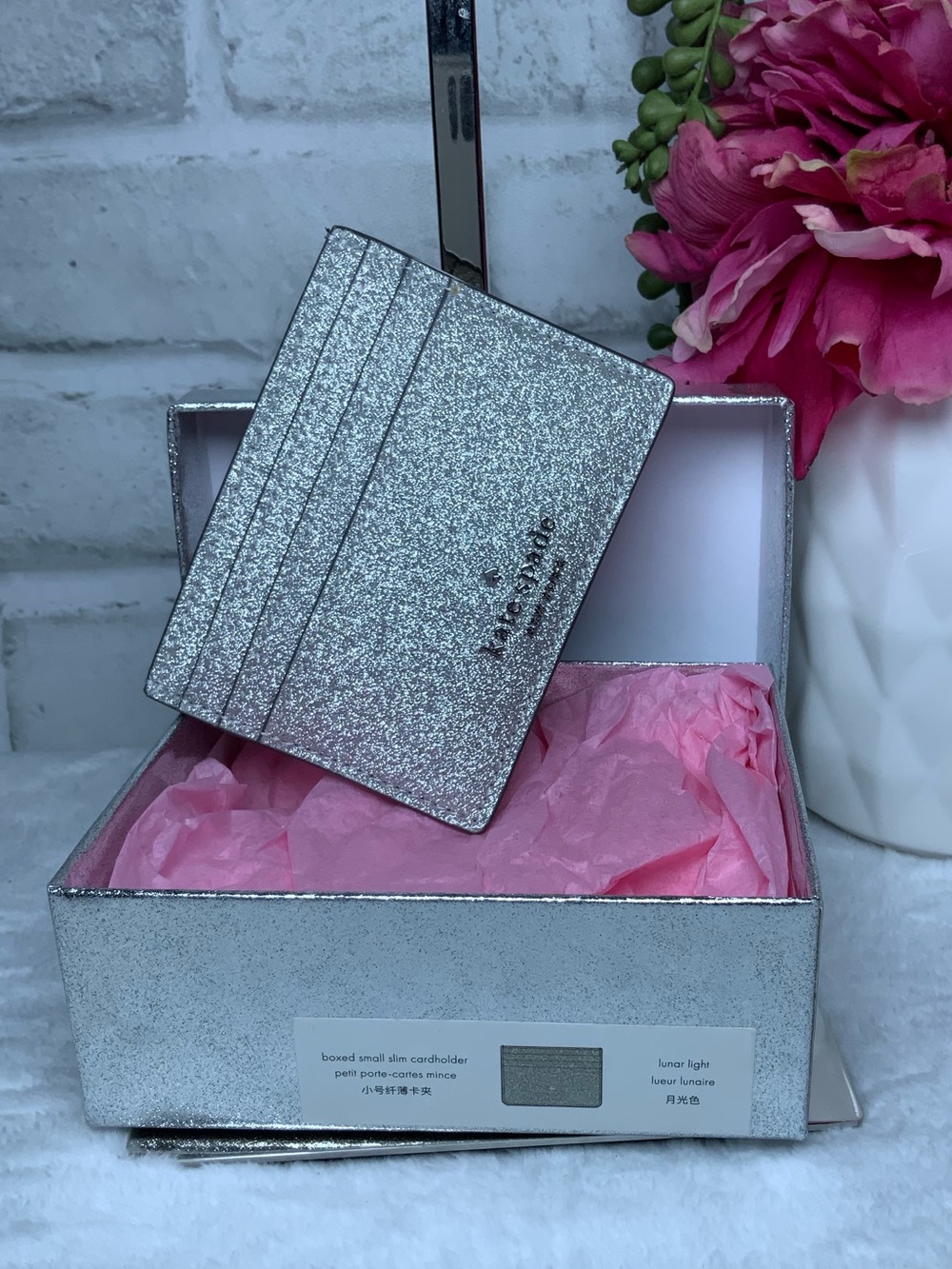 kate spade Silver Glitter Card Wallet